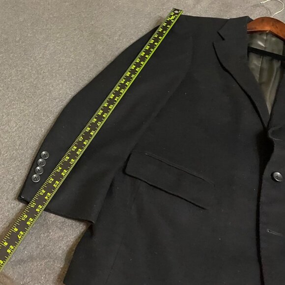 Oscar De La Renta Mens Blazer 42R Black Wool Blend Three-Button Formal Workwear - Picture 8 of 12